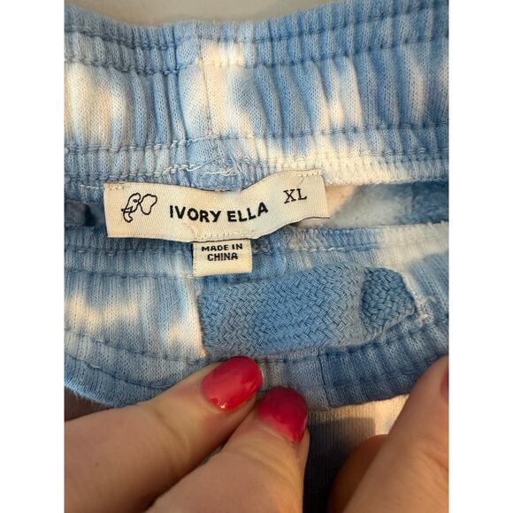 Ivory Ella Blue White Tie Dye Sweatpants Comfort Casual Womens XL - Picture 6 of 7